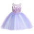 Weileenice 2-14T Girls Flower Dress Lace Rainbow Tulle 3D Embroidery Beading Princess Pageant Wedding Party Dresses