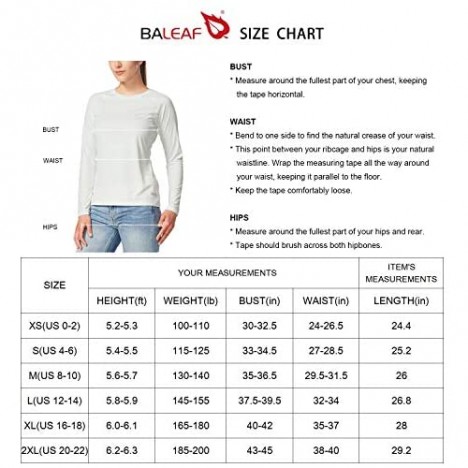 BALEAF Women's Long Sleeve Shirts UPF 50+ Sun Protection SPF Quick Dry Lightweight T-Shirt Outdoor Hiking Runing Fishing