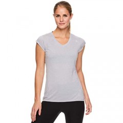 Reebok Women's Cap Sleeve Gym & Workout T-Shirt - Performance V-Neck Athletic Running Top