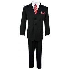 Black n Bianco Boys Pinstripe Suit with Matching Tie Size 2-20