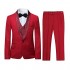 Boyland Boys 3 Pieces Tuxedo Suits Jacquard Shawl Lapel Slim Fit Tux Jacket Vest Pants 4 Colors Prom Party Wedding
