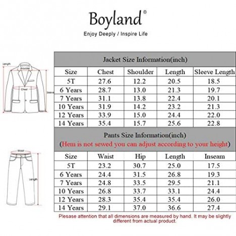 Boyland Boys Jacquard Suit Slim Fit Tuxedo Suits Jacquard Notch Lapel Tux Jacket Pants Party Formal Wear
