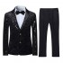 Boyland Boys Jacquard Suit Slim Fit Tuxedo Suits Jacquard Notch Lapel Tux Jacket Pants Party Formal Wear