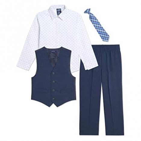 Chaps Boys' 4-Piece Formal Suit-Vest Sets