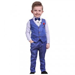 Christmas Boys Suits Toddler Boy Outfits Long Sleeve Shirts + Vest + Pants + Bow Tie 4pcs Kids Sets Children Tuxedos