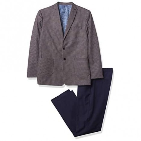 Isaac Mizrahi Boys' Slim Fit 2-Piece Gingham Patch Contrast Suit