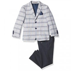 Isaac Mizrahi Boys' Slim Fit 2-Piece Multi Plaid Wales Contrast Suit