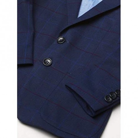 Isaac Mizrahi Boys' Slim Fit 3-Piece Multi Check Vested Suit