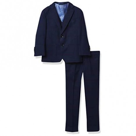 Isaac Mizrahi Boys' Slim Fit 3-Piece Multi Check Vested Suit