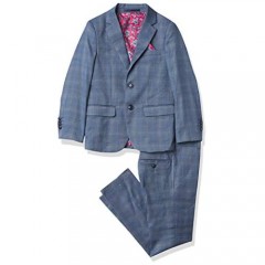Isaac Mizrahi Boys' Slim Fit Multi Plaid Suit