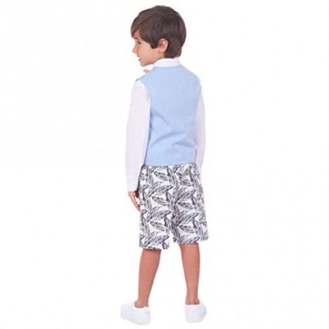 Izod Boys' 4-Piece Vest Set with Dress Shirt Bow Tie Shorts and Vest
