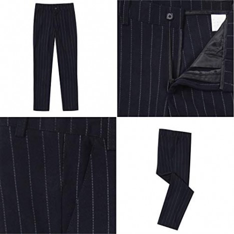 NaineLa Boy's Suit Pinstripe Formal Dresswear Vest and Pants Set