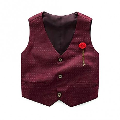 Nwada Boys Clothes Sets Kids Formal Suits Long Sleeve Shirts + Vest + Pants + Bow Tie 4PCS Child Tuxedos Outfits 3-7 Years