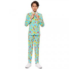 Opposuits Crazy Suits for Teen Boys Aged 10-16 Years in Different Prints – Comes with Jacket Pants and Tie in Funny Designs