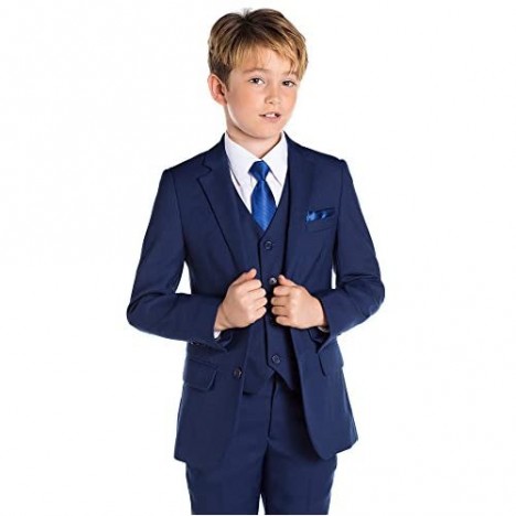 Paisley of London Kingsman Blue Boys Slim Fit Occasion Wear Kids Formal Wedding Suit Set X-Large - 20
