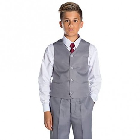 Shiny Penny Boys Formal 5 Piece Suit Set with Shirt & Vest