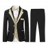 SWOTGdoby Boys Slim Fit Suits 5 Pieces Blazer Vest Shirt Pants Bowtie Jacket with Gold Rims for Wedding Party Prom