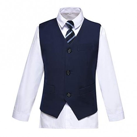 Visaccy Boys Suits Slim Fit Dress Clothes Ring Bearer Outfit