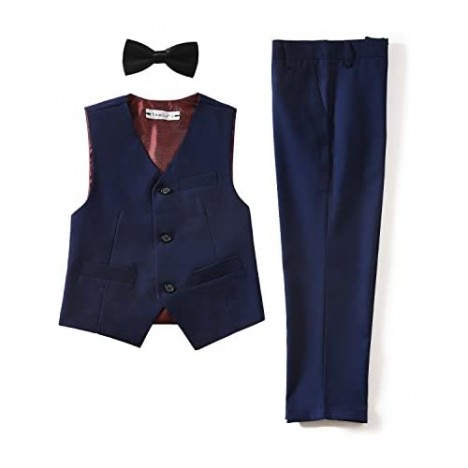 YuanLu 3 Piece Kids Boys' Formal Blazer Vest and Pants Dress Suits Set for Party