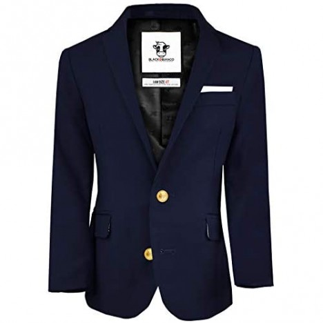 Black n Bianco Boys' Golden Age Slim Fit Blazer Jacket with Brass Buttons Presented by The Black Ring Pirates