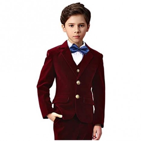 Lycody Boys Velvet Blazer Kid Toddler Tuxedo Suit Jacket