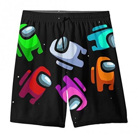 3503 A-Mong Us Anime Kids Beach Shorts Youth Boys Board Shorts Trunk Swim Swimming Pants
