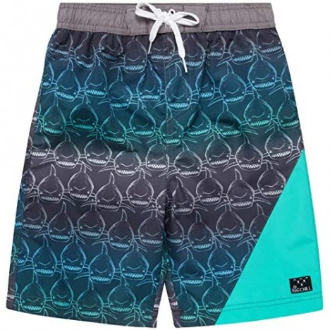 Big Chill Boys' Swim Trunks - UPF 50+ Quick Dry Shark Board Shorts Bathing Suit