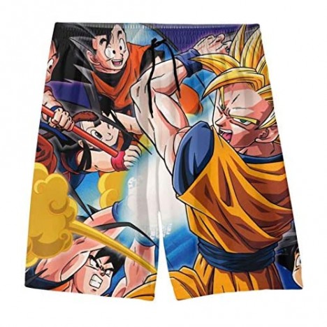 Boys Swim Trunks Dragon-Ball-Z Quick Dry Swim Suits Bathing Suit with Mesh Lining for 7-20 Years