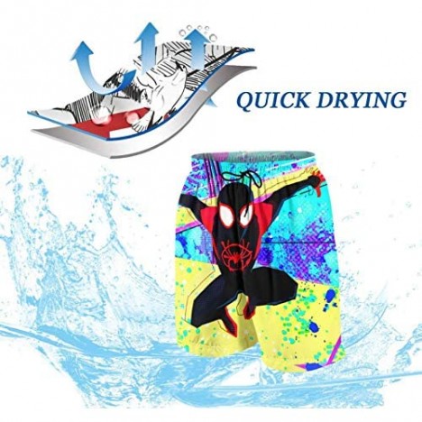 Boys Swim Trunks Miles Morales Spiderverse Quick Dry Waterproof Surfing Board Shorts