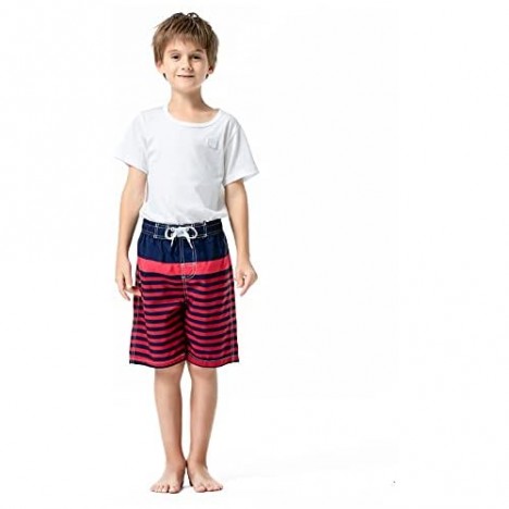 Kute 'n' Koo Boys Swim Trunks UPF 50+ Quick Dry Striped Boys Swim Shorts Boys Bathing Suit