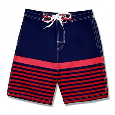 Kute 'n' Koo Boys Swim Trunks UPF 50+ Quick Dry Striped Boys Swim Shorts Boys Bathing Suit
