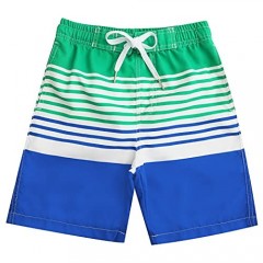 Kute 'n' Koo Boys Swim Trunks UPF 50+ Quick Dry Striped Boys Swim Shorts Boys Bathing Suit (14/16 T2)