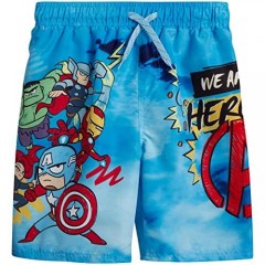 Marvel Boys Avengers Superhero Swim Trunk Shorts - Spider-Man Hulk Captain America Iron Man (Toddler & Boys)