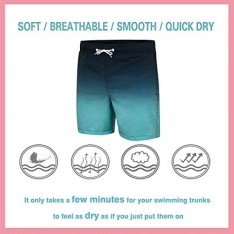 SNOW DREAMS Boys Swim Trunks Quick Dry Swim Shorts Lightweight Bathing Suits with Pocket