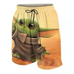 WEIOIVIO Youth Baby Yoda Swim Trunks Summer Beach Shorts Quick Dry Swimsuit for Boys