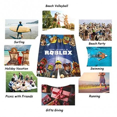 Zalfred 3D Print Cartoon Boys' Beach Board Shorts Summer Swim Trunk