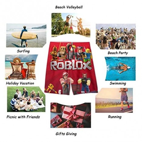 ZYL Ro-Bl-Ox Boys' Beach Board Shorts Summer Swim Trunk