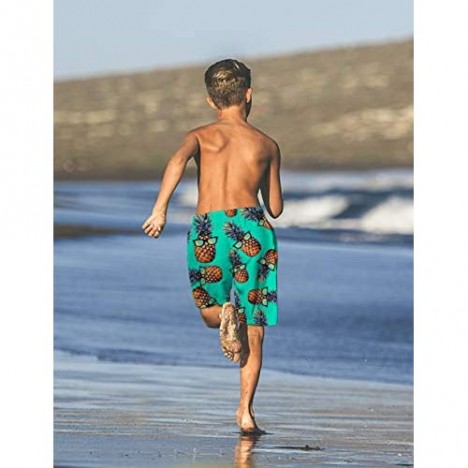 ALISISTER Boys Swim Trunks Toddler Beach Shorts Boardshorts Pockets Elastic Drawstring Quick Dry 5-14 Years Old