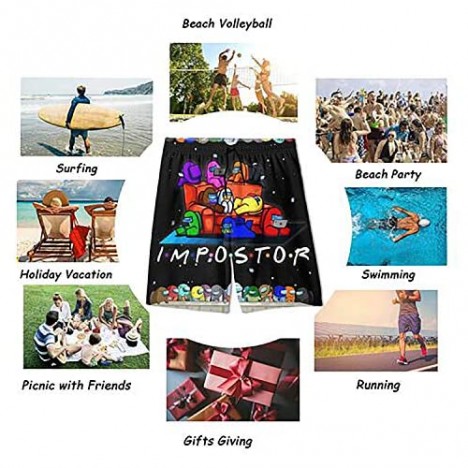 Among Us Beach Pants Merch Boys Youth Child Boardshorts Quick Dry Shorts