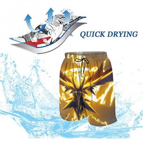 Boys Swim Trunks Po-ke-mon Beach Pants Quick Dry Board Shorts Bathing Suit