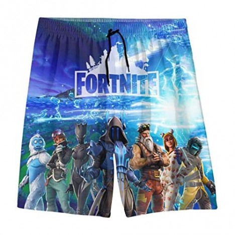 Epic Games Teen Beach Shorts for Boys Girls Drawsting Shorts with Pockets Fashion Quick Dry Trunks