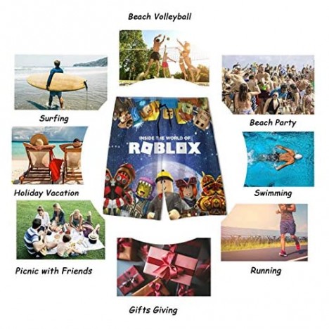 GINNIZORA Boys' 3D Printed Funny Quick Dry Beach Swim Trunk Beachwear Sports Running Swim Board Shorts