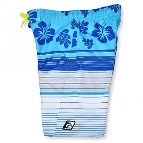 LAGUNA Boys UPF 50 Boys Print Drawstring Boardshorts Swim Trunks