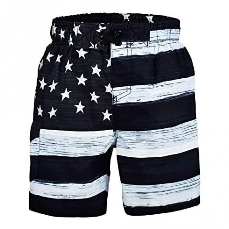 US Apparel Big Boys American Flag Inspired Board Shorts