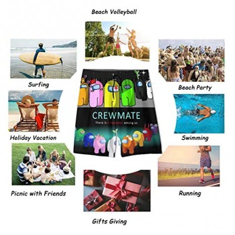 ZONGLOIN Among Us Boys Swim Trunks Quick Dry Boy Swimwear Beach Bathing Suit Board Shorts