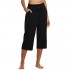 BALEAF Women's Lightweight Yoga Capris Pants Straight Wide Leg Crop Capri Lounge Pocketed Crop Pants
