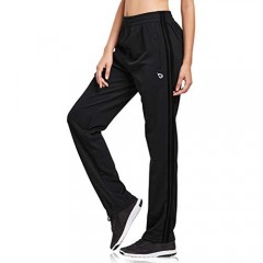 BALEAF Women's Track Pants Sports Athletic Sweatpants with Zipper Pockets Lounge Jogging Sweat Pants Open Leg
