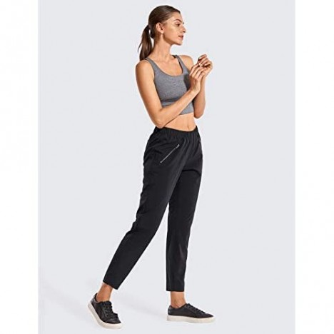 CRZ YOGA Women's Lightweight Joggers Athletic Hiking Pants with Zipper Pockets Lounge Track Pants Drawstring Ankle