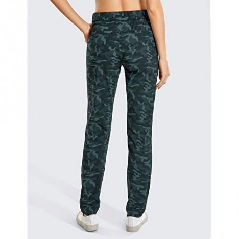 CRZ YOGA Women's Stretch Long Lounge Pants Drawstring Sweatpants Travel Athletic Track Pants with Pockets