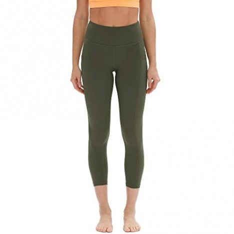 icyzone Yoga Pants for Women - High Waisted Workout Leggings with Pockets Athletic Capris Exercise Tights